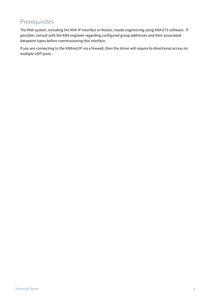 Preview thumbnail of page 4 of the KnxIP Driver Manual PDF document.